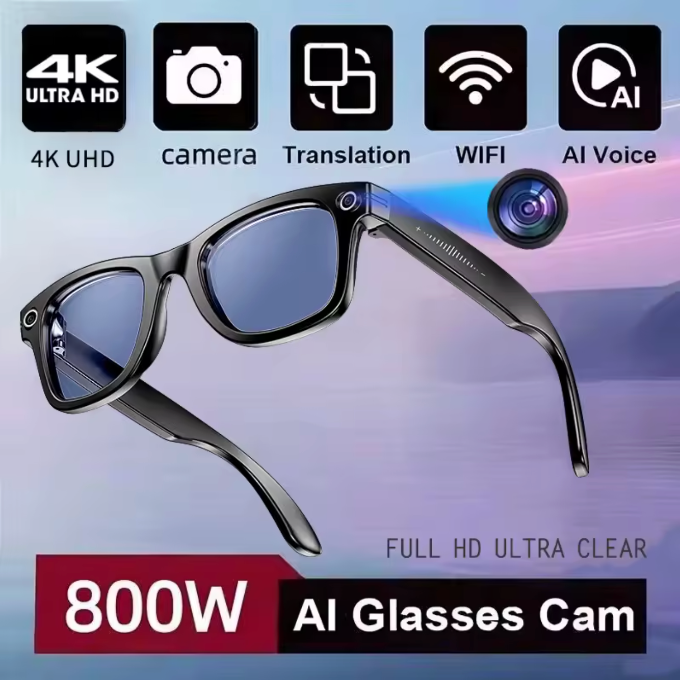 Owly AI Smart Glasses — Camera, Translation, AI Assistant & Audio in One | Lens Selection