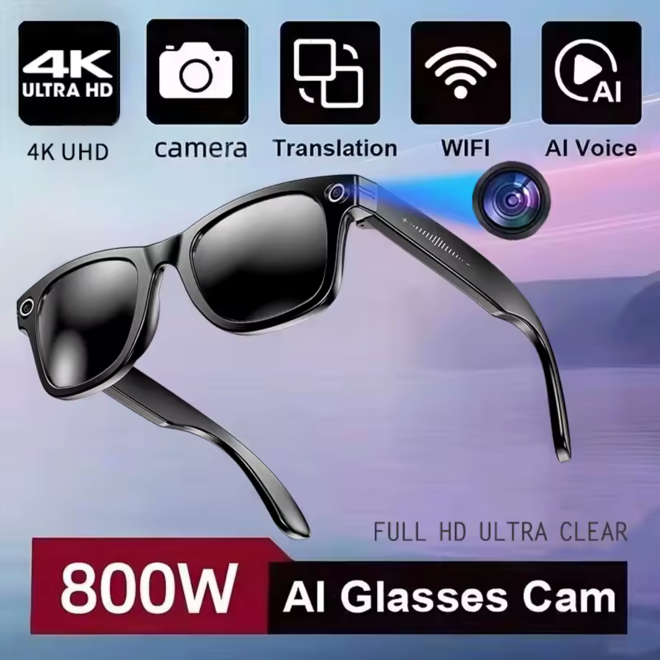 Owly AI Smart Glasses — Camera, Translation, AI Assistant & Audio in One | Lens Selection