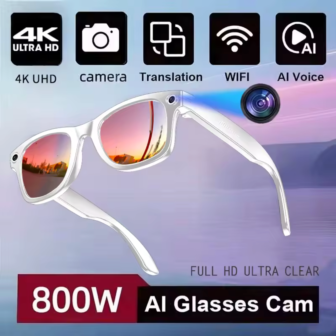 Owly AI Smart Glasses — Camera, Translation, AI Assistant & Audio in One | Lens Selection