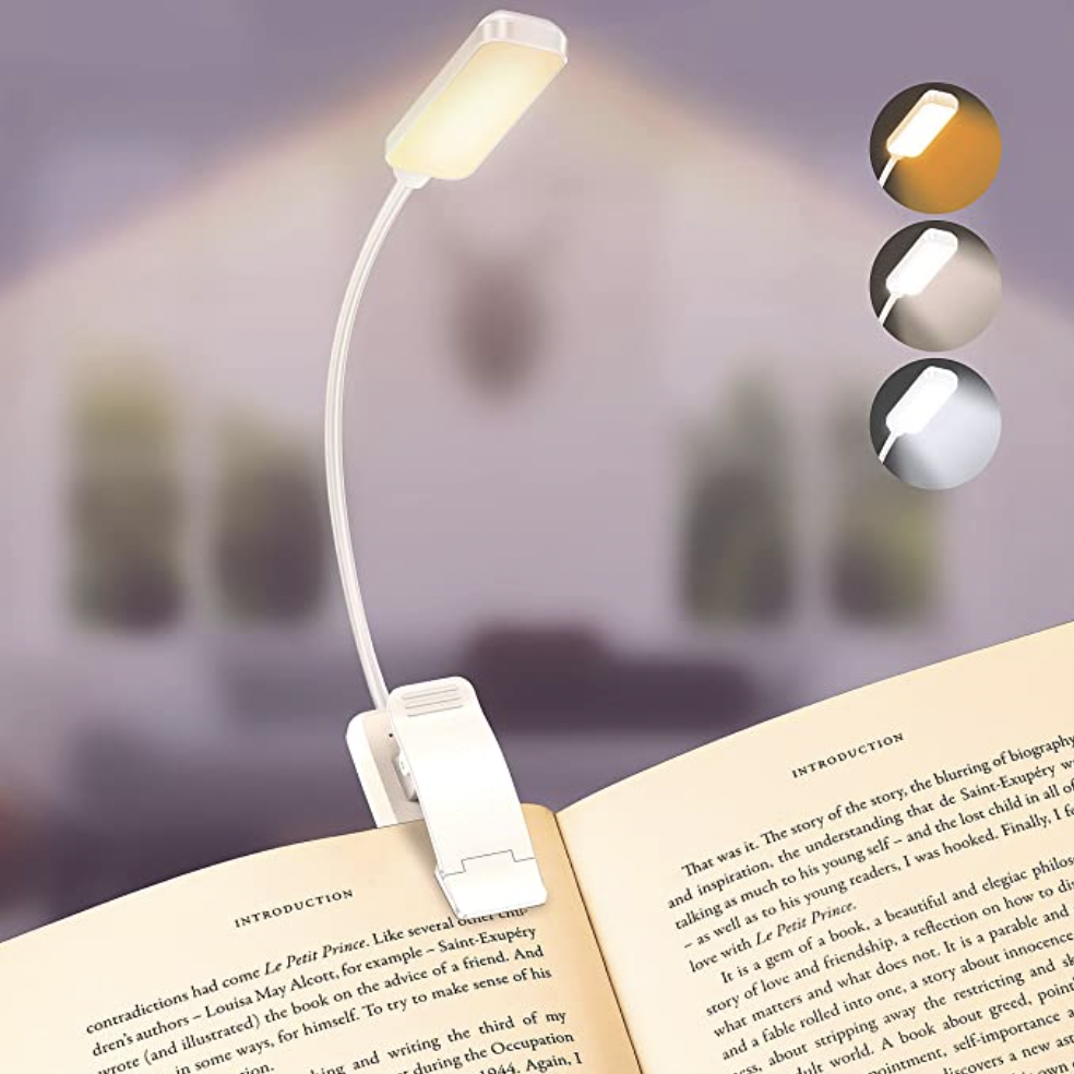 Rechargeable Mini Book Light LED Dimming Easy Clip Night in Bed Reading Eye Protection Lamp