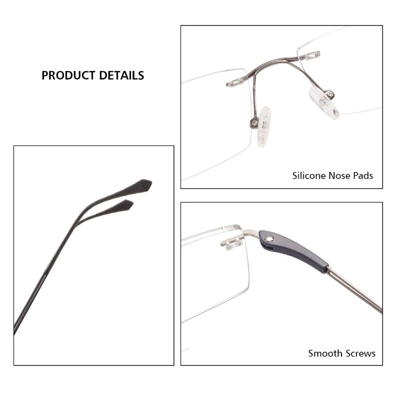 Ultralight Rimless Custom Prescription Eyeglasses