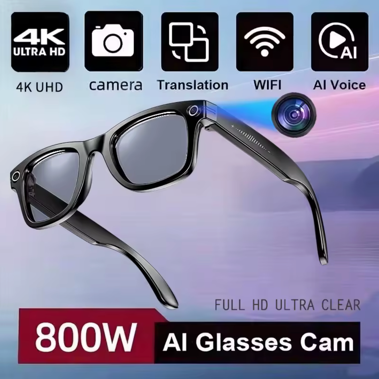 Owly AI Smart Glasses — Camera, Translation, AI Assistant & Audio in One | Lens Selection