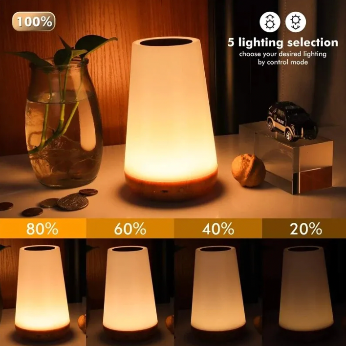 13 Colour Changing Dimmable Night Light Table Bedside Lamp Remote Control Touch USB Rechargeable