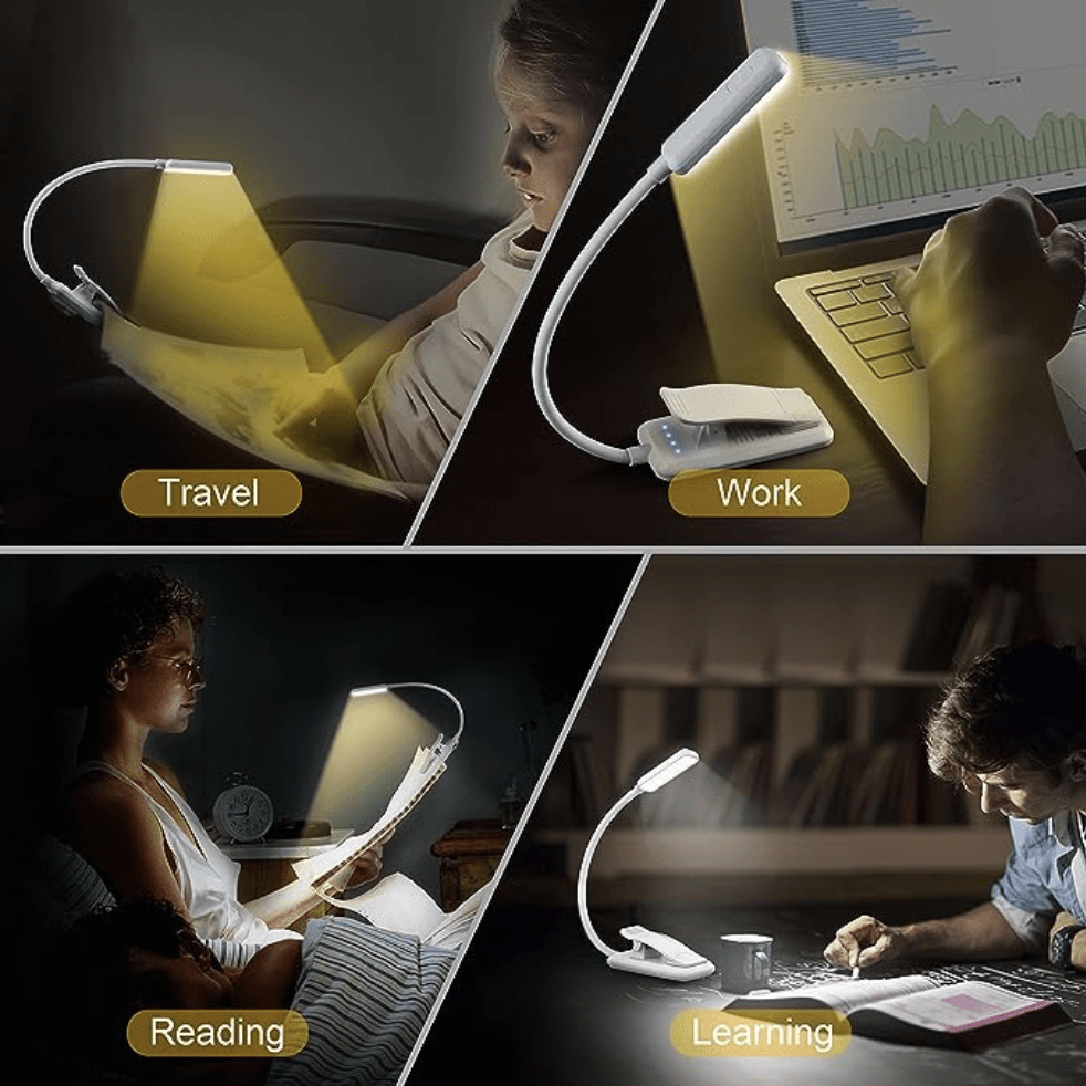 Rechargeable Mini Book Light LED Dimming Easy Clip Night in Bed Reading Eye Protection Lamp