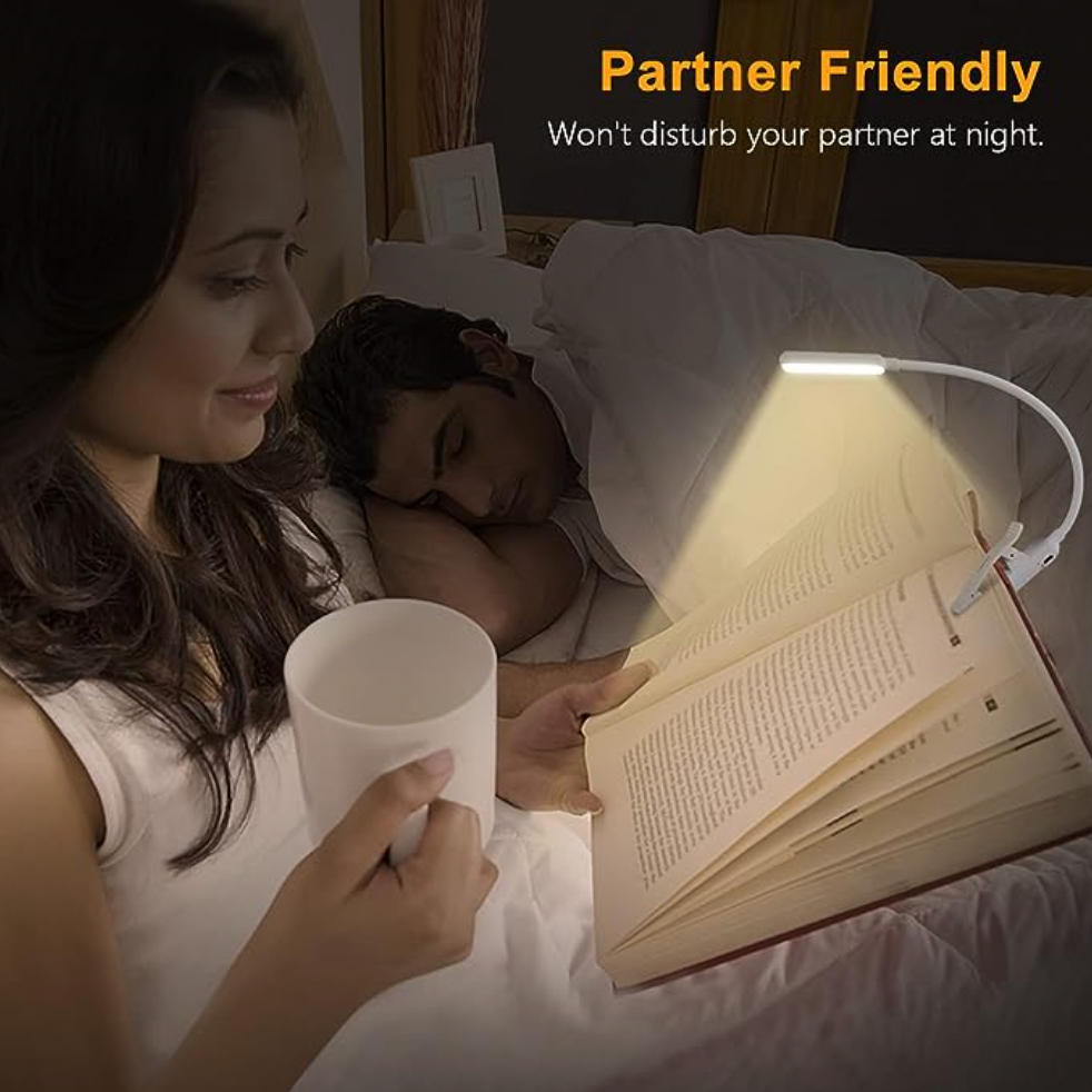 Rechargeable Mini Book Light LED Dimming Easy Clip Night in Bed Reading Eye Protection Lamp