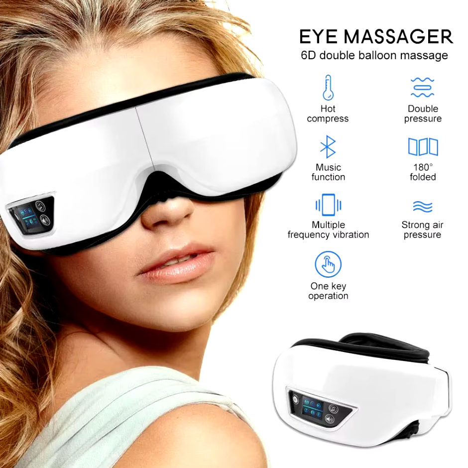 Eye Massage Instrument Vibration Airbag Pressure Hot Compress Eye Massager Bluetooth Music Relax Fatigue Eye Care Foldable