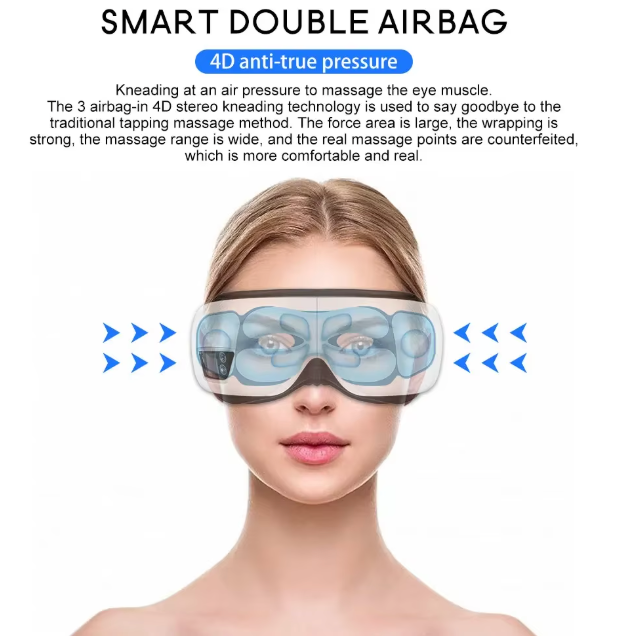 Eye Massage Instrument Vibration Airbag Pressure Hot Compress Eye Massager Bluetooth Music Relax Fatigue Eye Care Foldable