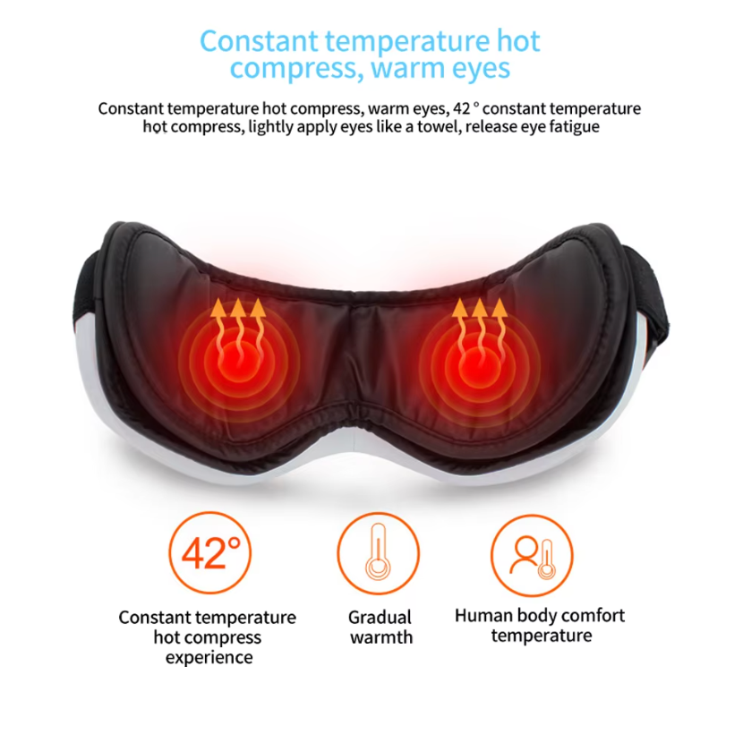 Eye Massage Instrument Vibration Airbag Pressure Hot Compress Eye Massager Bluetooth Music Relax Fatigue Eye Care Foldable