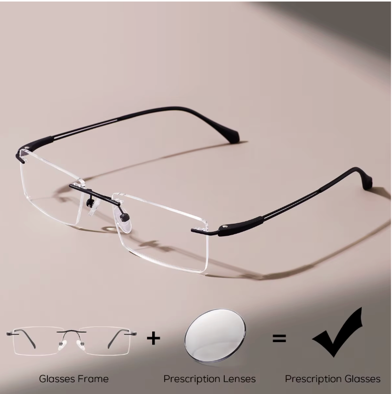 Ultralight Rimless Custom Prescription Eyeglasses