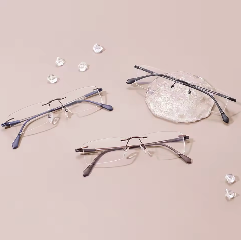 Ultralight Rimless Custom Prescription Eyeglasses