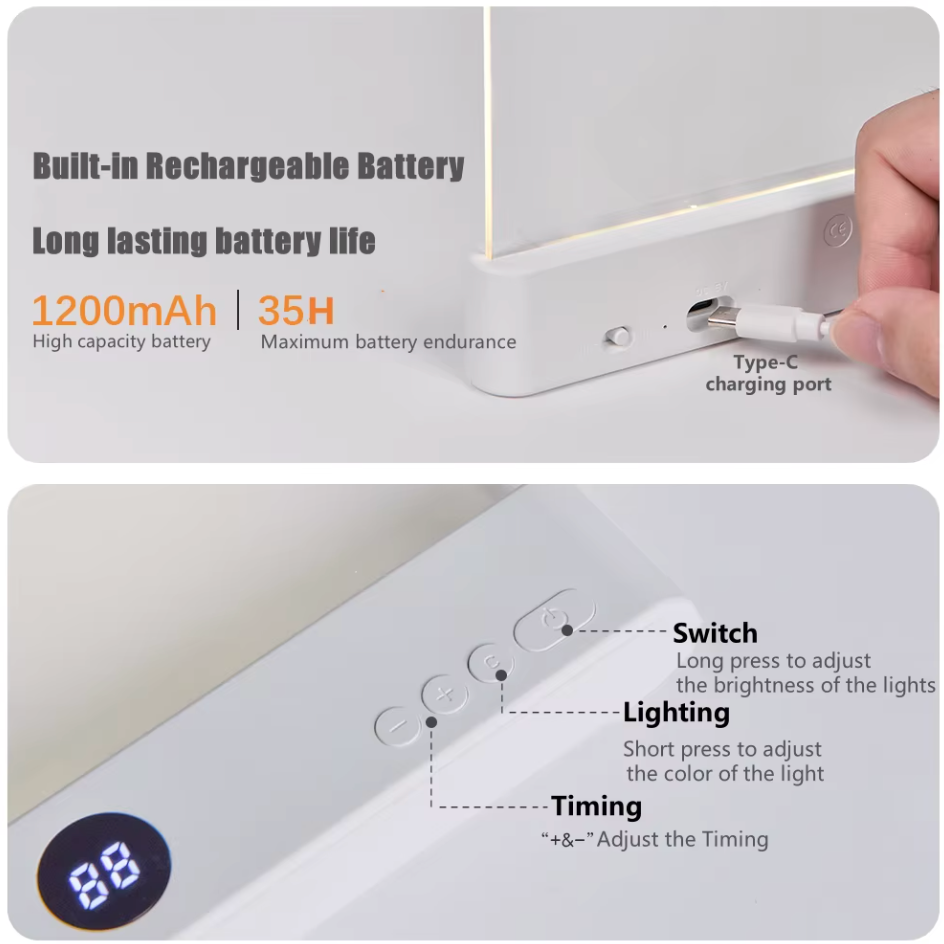 Smart Night Vision LED Flat Panel Reading Light | Eye Protection Book Lamp